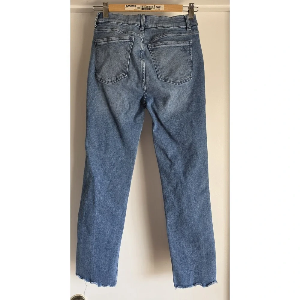 DL1961 Women Straight Jeans Size 26 Blue Casual Denim Pants Distressed Hems